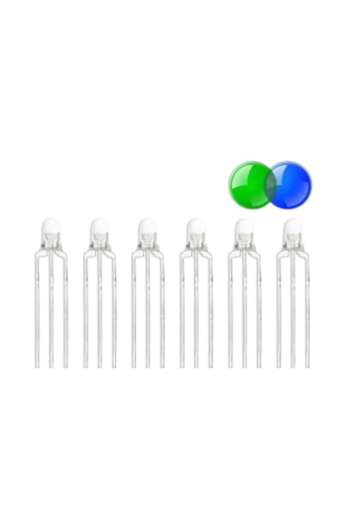 5mm B-G Mavi - Yeşil Ortak Katot - 100 Adet