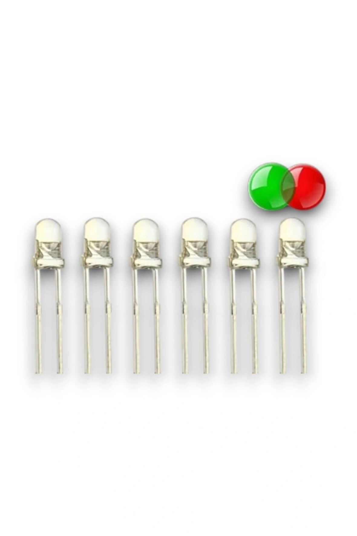 3mm R-G Kırmızı - Yeşil Flaşör Led - 100 Adet