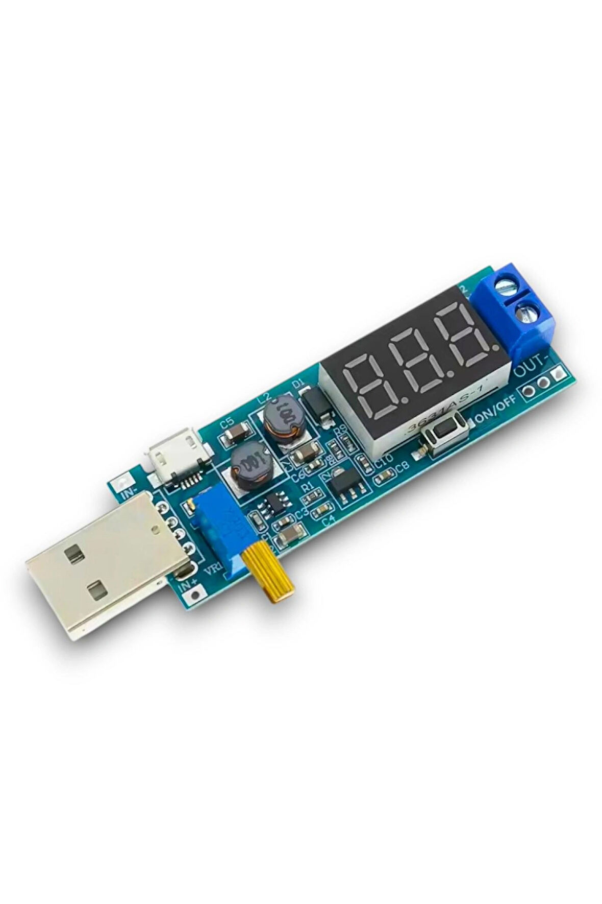 DC-DC 5V - 3.5V / 12V USB Step UP - Down Göstergeli Power Modül - Regülatör Modülü