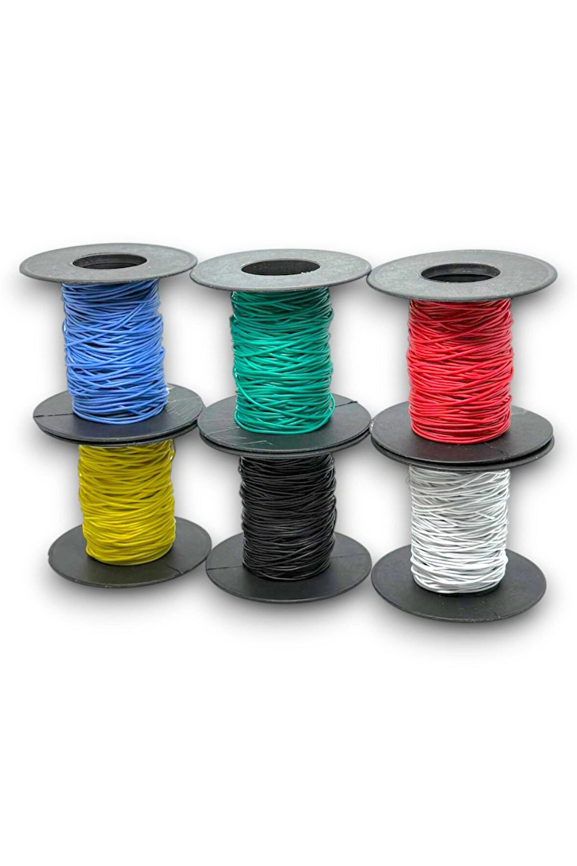 60 Metre, 30AWG, 6 Renk 6x10mt, Çok Damar Montaj Kablosu, Yumuşak Silikon Tel Kablo, Atlama Kablosu