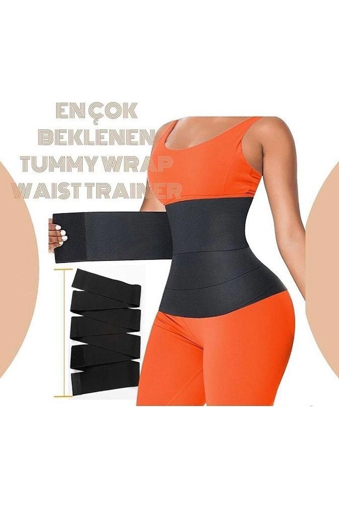 Tummy Wrap Waist Trainer Inceltici Zayıflatıcı Kum Saati 4m Sarma Bel Korsesi