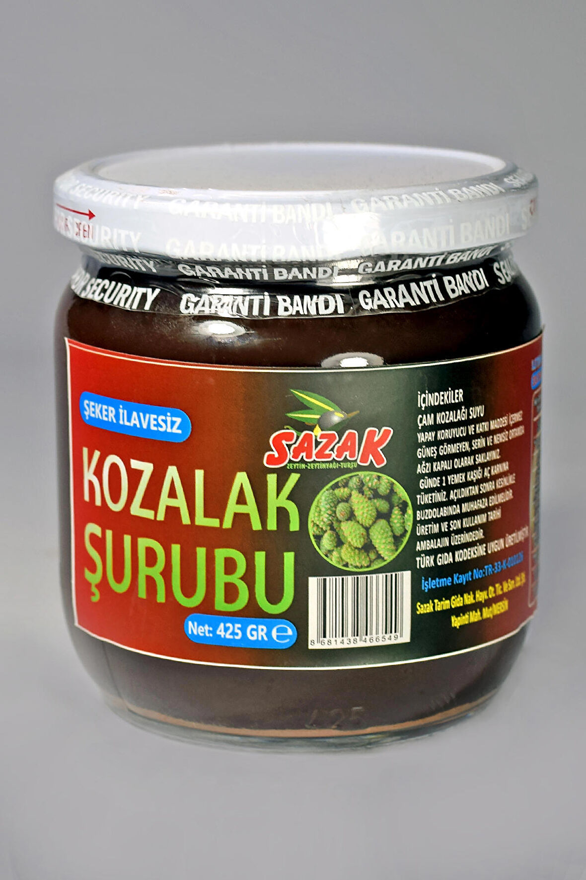 Kozalak Şurubu %100 Doğal Şekersiz Ev Yapımı Net 425 GR Çam Kozalak Şurubu