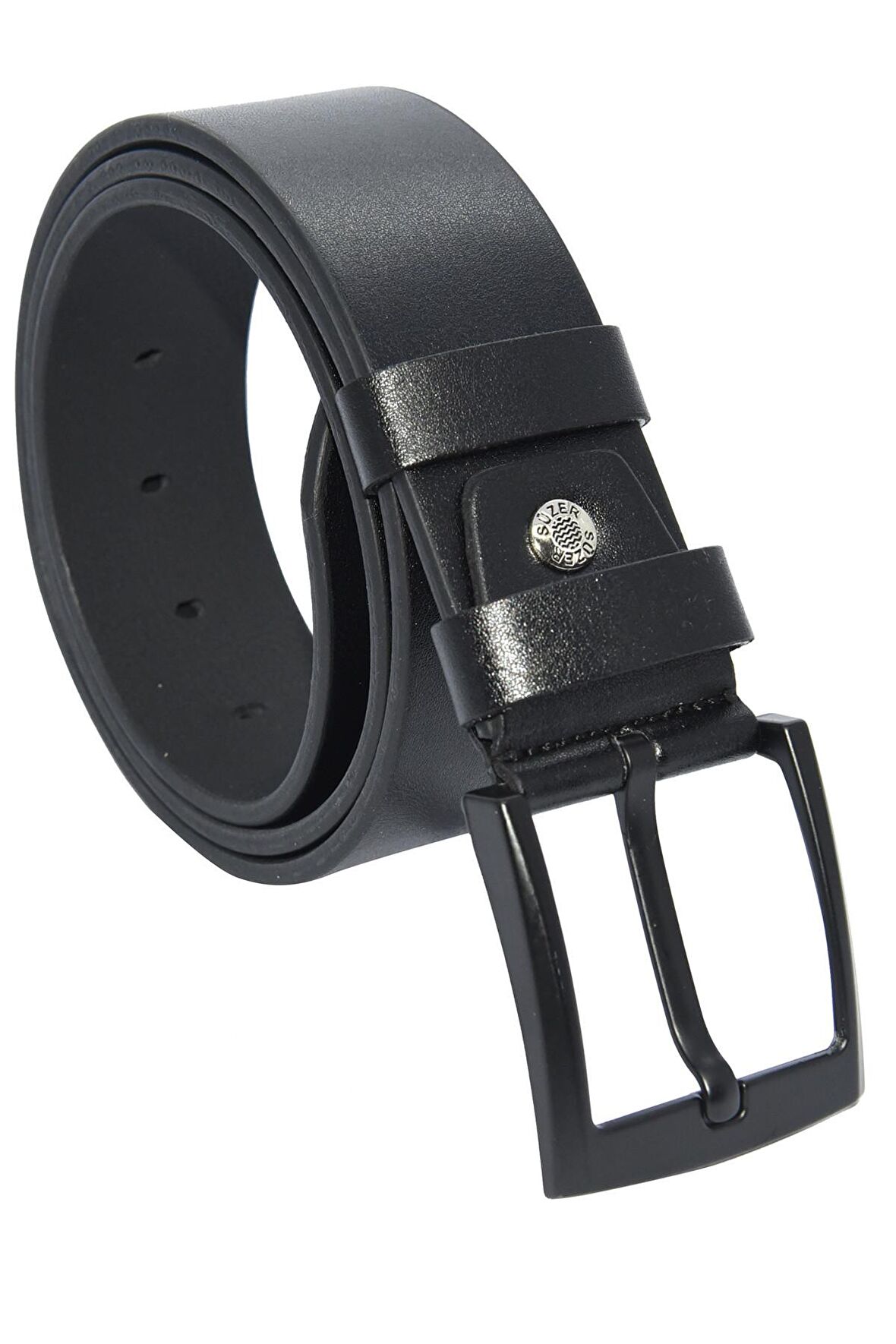 Süzer Deri * 4.5 cm. Spor Suni Deri Düz Model Kemer Siyah