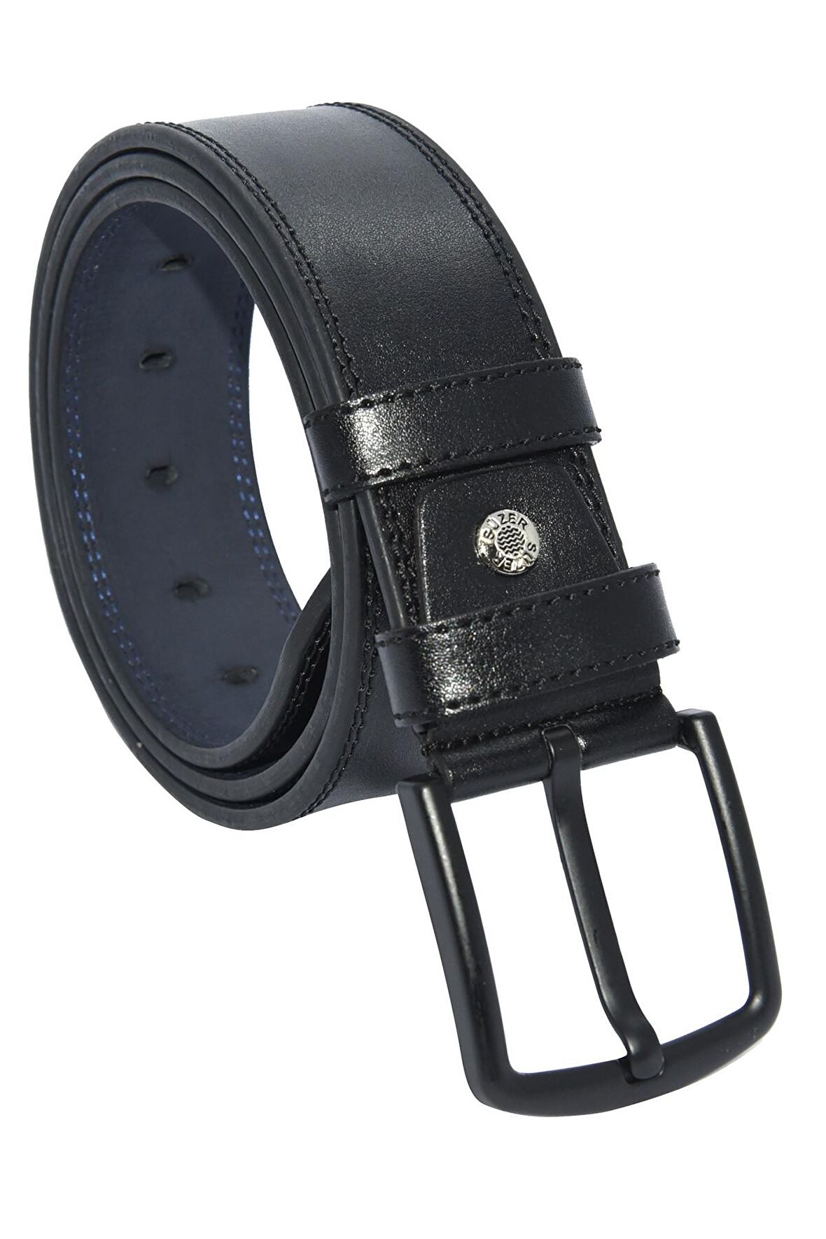 Süzer Deri * 4.5 cm. Spor Suni Deri Dikişli Model Kemer Siyah