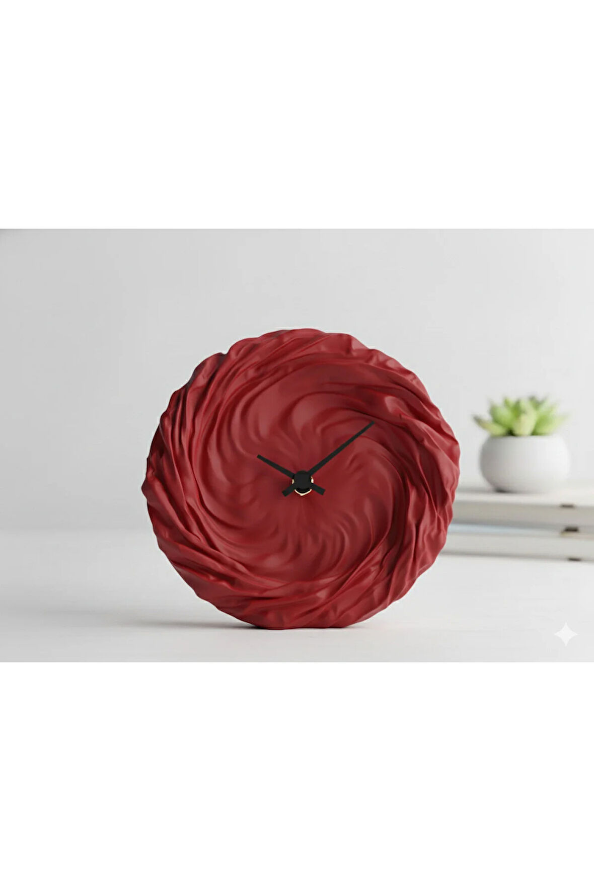 Modern 3D Baskı Dalgalı Duvar/Masa Saati | Sessiz Mekanizma | Tüm Renk Seçenekleri