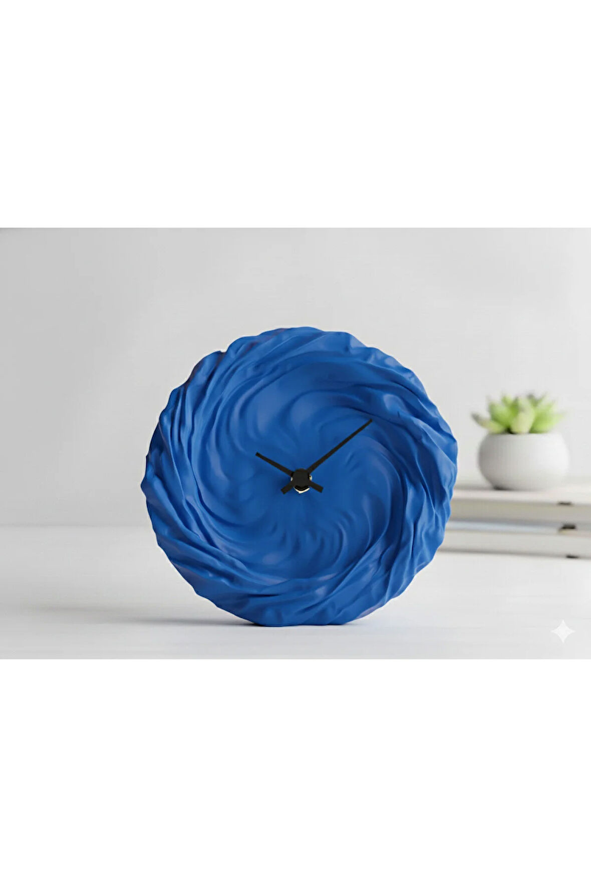 Modern 3D Baskı Dalgalı Duvar/Masa Saati | Sessiz Mekanizma | Tüm Renk Seçenekleri