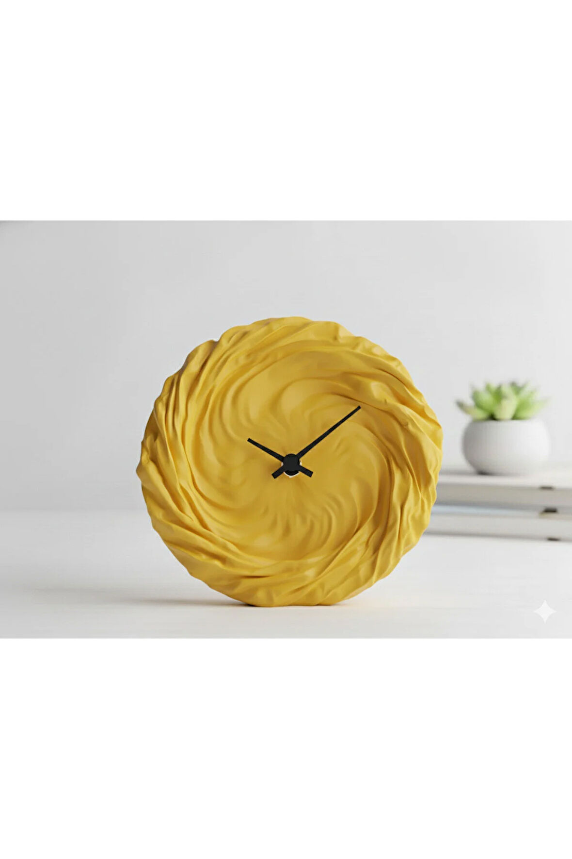 Modern 3D Baskı Dalgalı Duvar/Masa Saati | Sessiz Mekanizma | Tüm Renk Seçenekleri