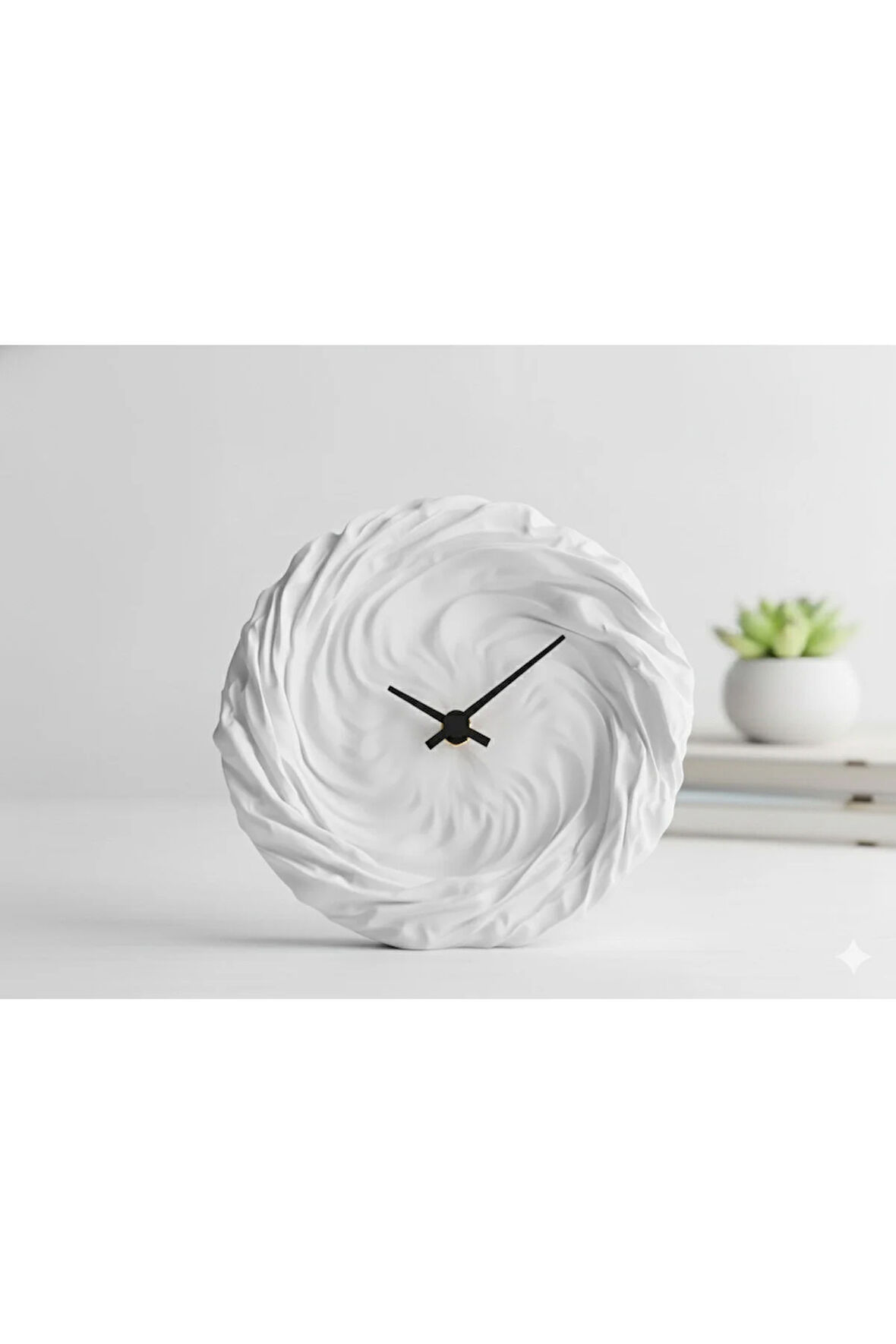 Modern 3D Baskı Dalgalı Duvar/Masa Saati | Sessiz Mekanizma | Tüm Renk Seçenekleri