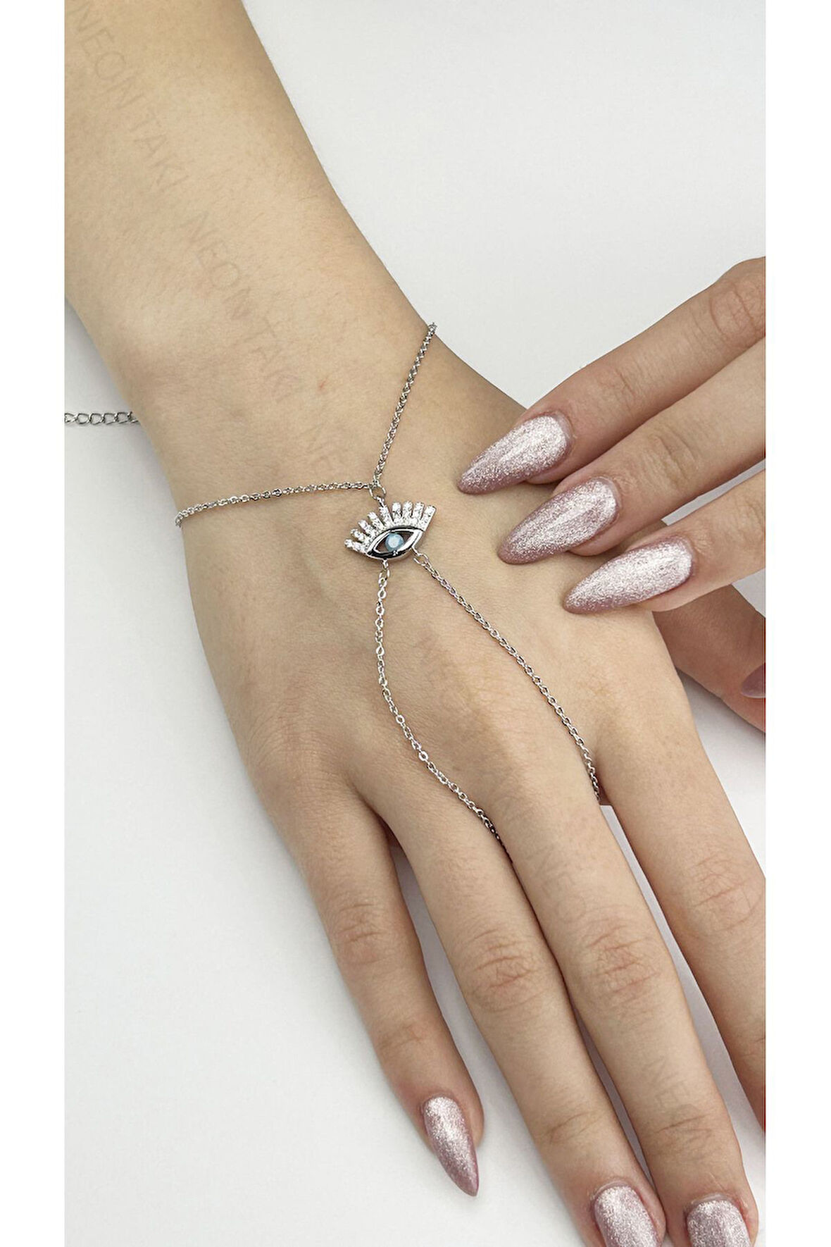 Zirkon Taşlı, Göz, Şahmeran 12, Gümüş Renk