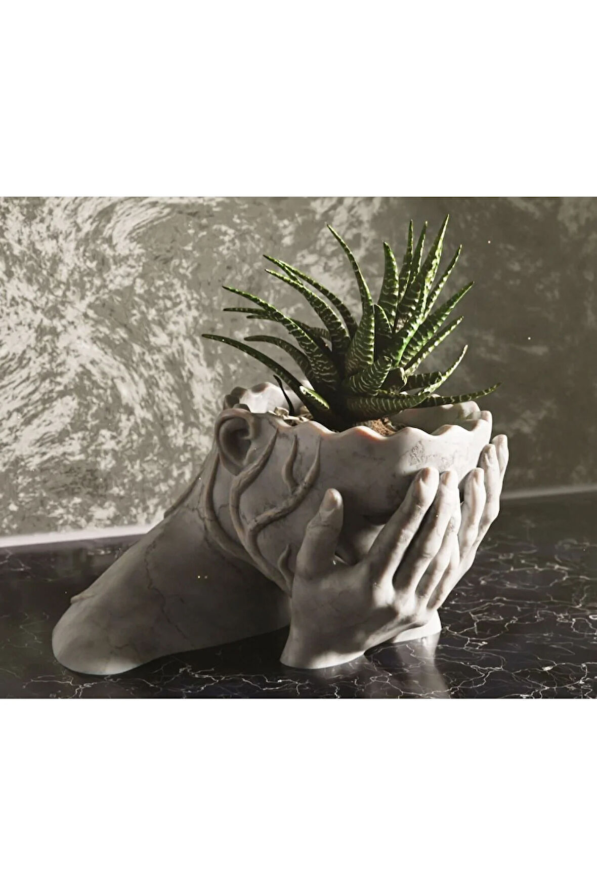 Hüzünle Yeşeren Saksı - 20 cm Modern Tasarım!