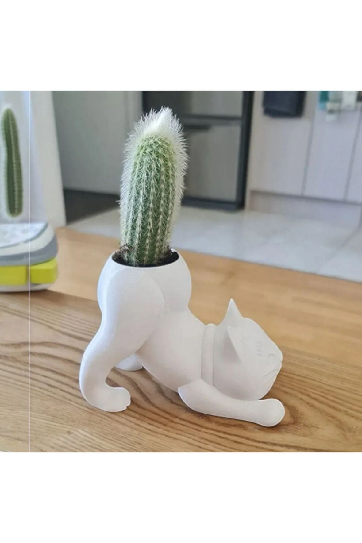 Minimalist Yoga Kedi Dekoratif Obje ve Saksı - 3D Baskı - PLA Malzeme - 8 cm