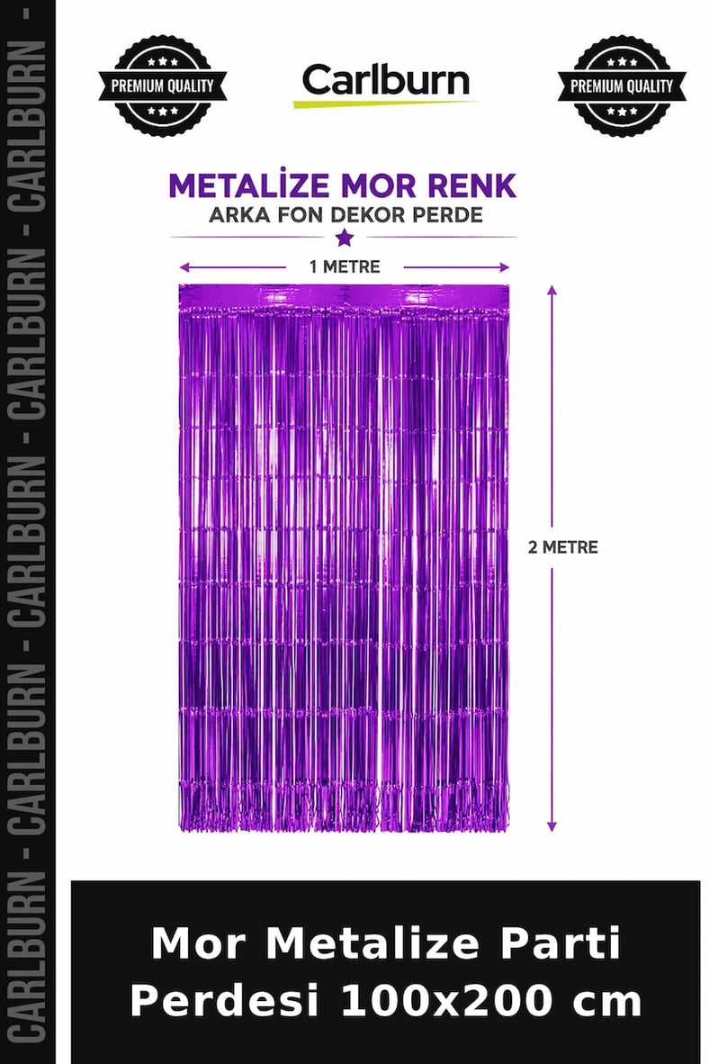 Mor Metalize Parti Perdesi 100x200 cm Dekoratif Fon Mekan Dekoru Süsleme Ürünü