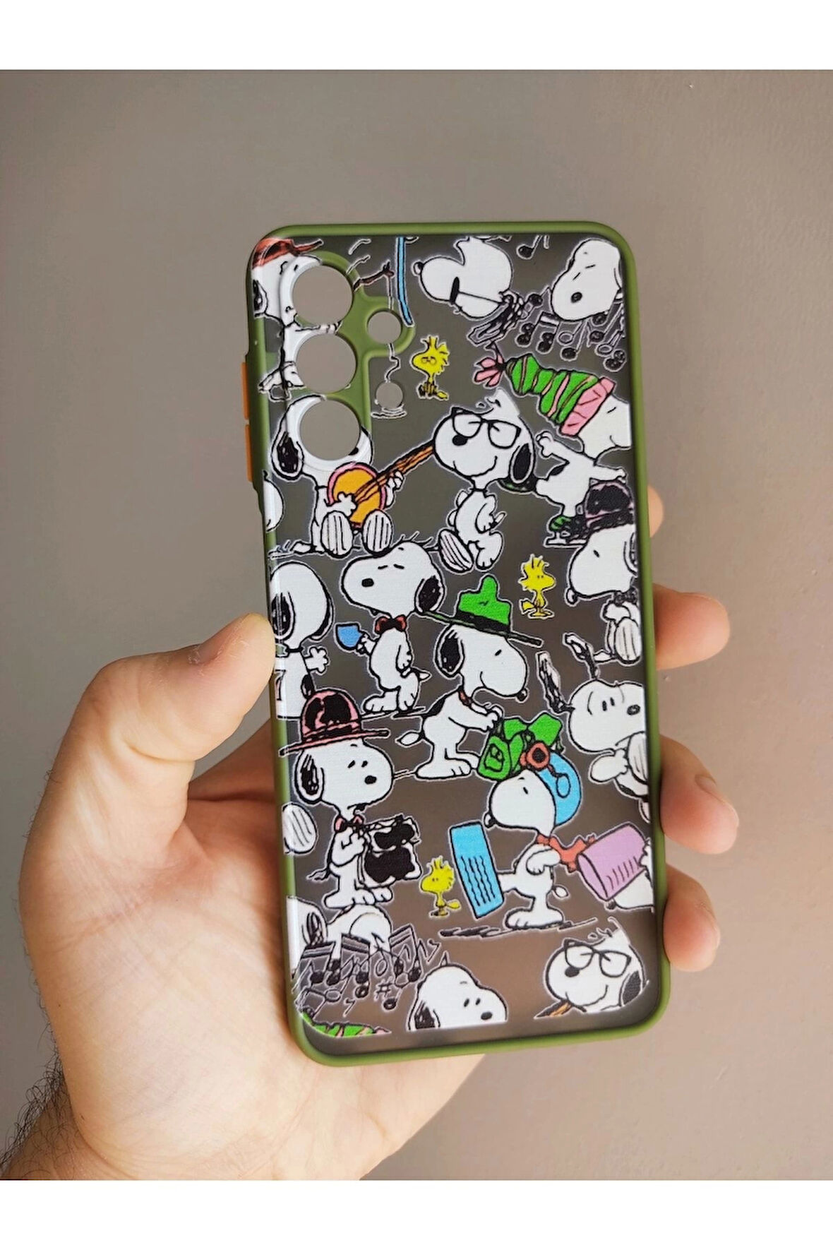 Samsung Galaxy A13 Uyumlu Snoopy Tasarım Kamera Korumalı Tuşları Renkli Kılıf