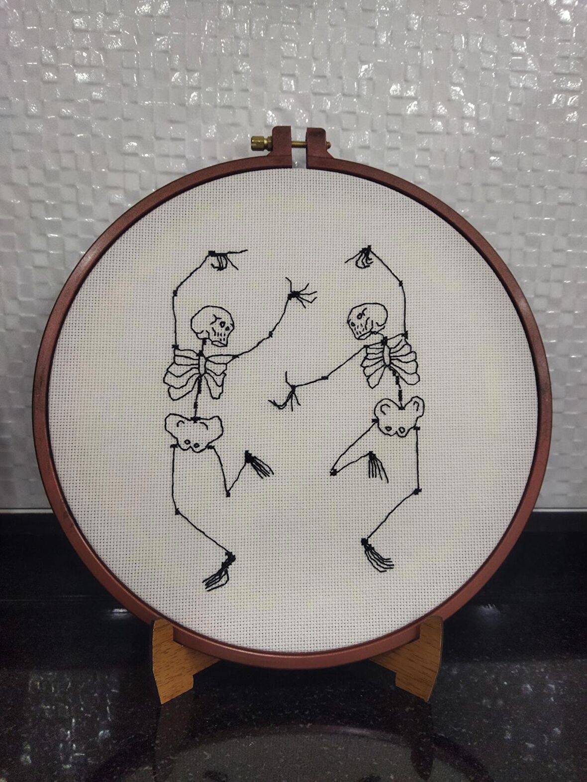 İskeletler Kasnak Nakış Pano