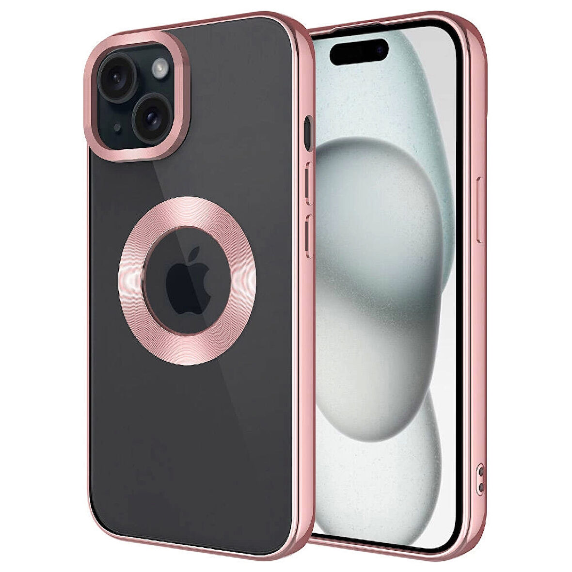 iPhone 15 Uyumlu Kılıf Kamera Korumalı Logo Gösteren Omega Kapak