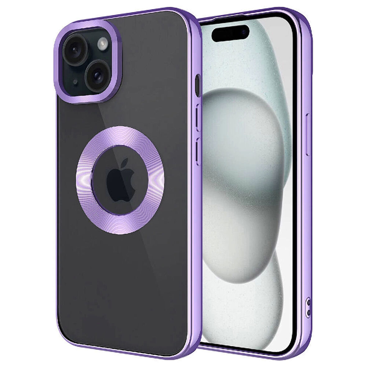 iPhone 15 Uyumlu Kılıf Kamera Korumalı Logo Gösteren Omega Kapak