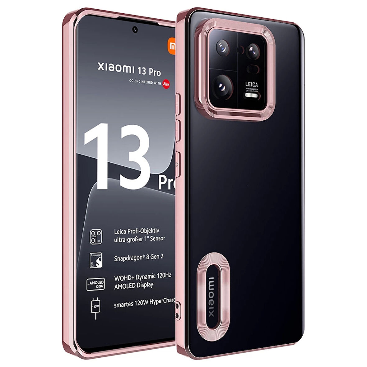 Xiaomi Mi 13 Pro Uyumlu Kılıf Kamera Korumalı Logo Gösteren Omega Kapak