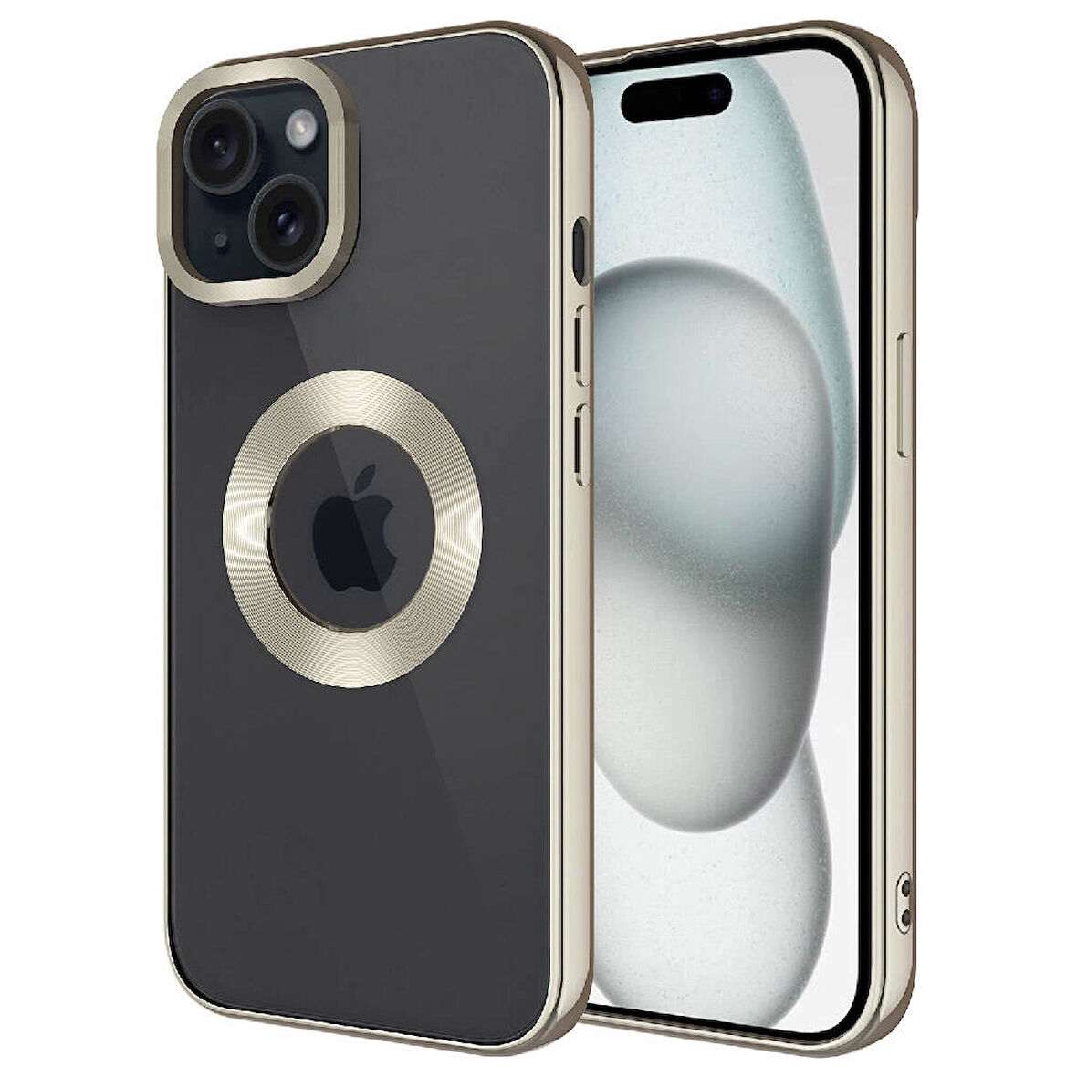 iPhone 15 Uyumlu Kılıf Kamera Korumalı Logo Gösteren Omega Kapak