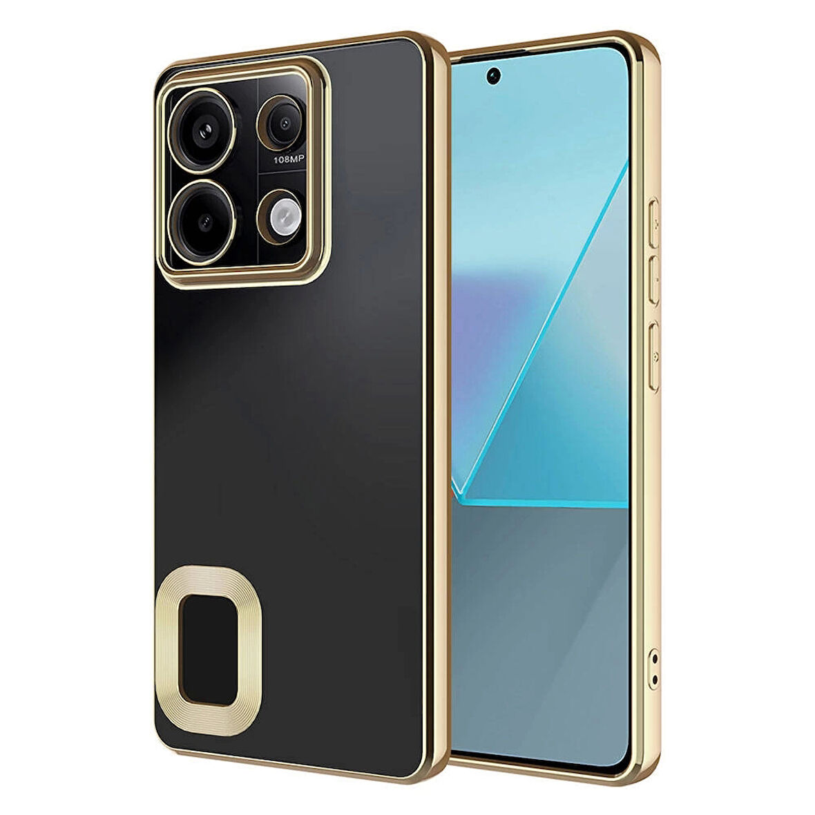 Xiaomi Redmi Note 13 4G Uyumlu Kılıf Kamera Korumalı Logo Gösteren Omega Kapak