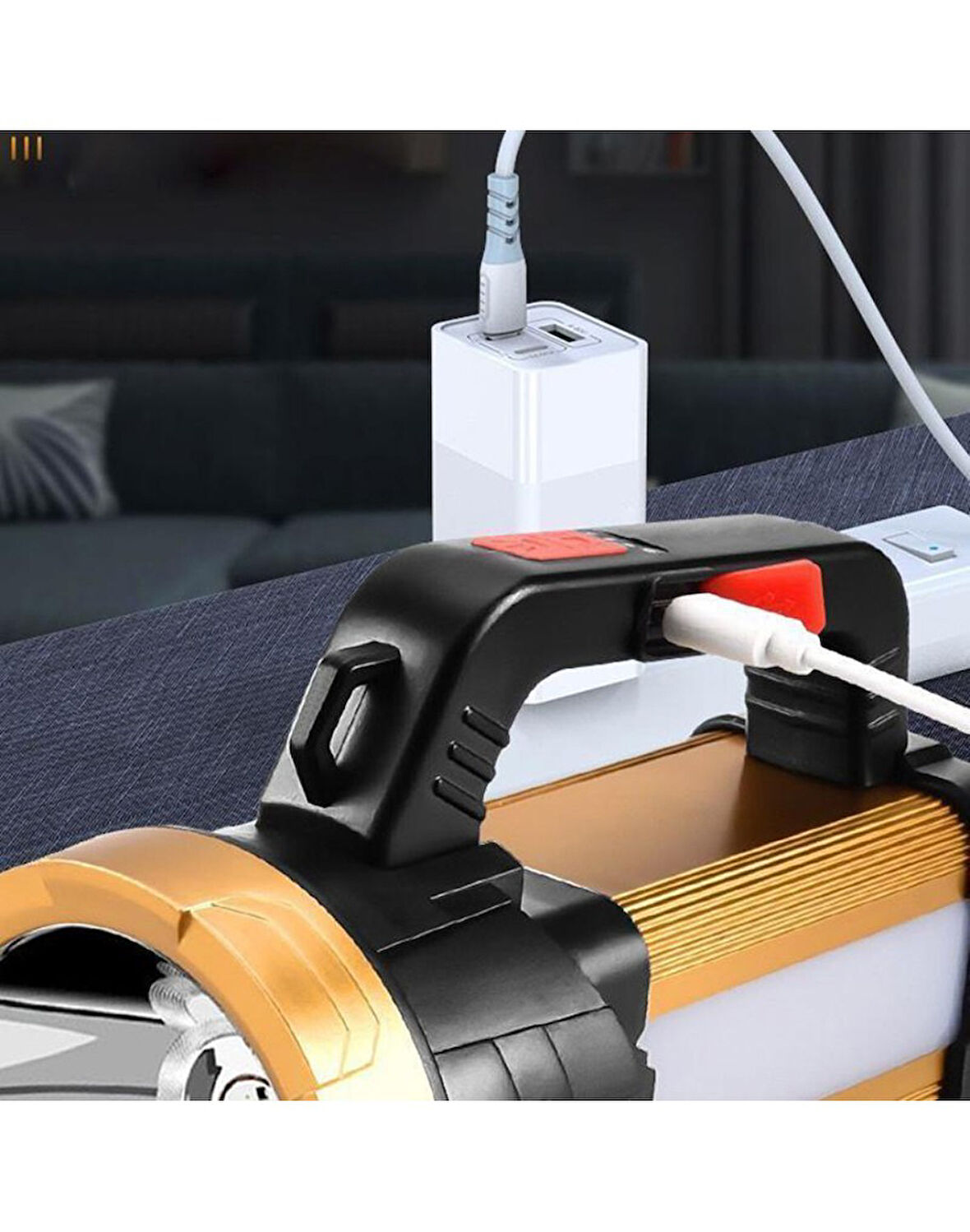 6 Mod Şarjlı EL Feneri Projektör Tipi