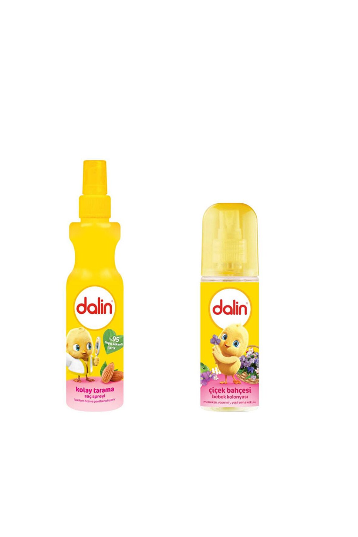 Dalin Kolay Tarama Spreyi Badem Yağlı 200 ml + Dalin Bebek Kolonyası Sprey Çiçek Bahçesi 100 ml