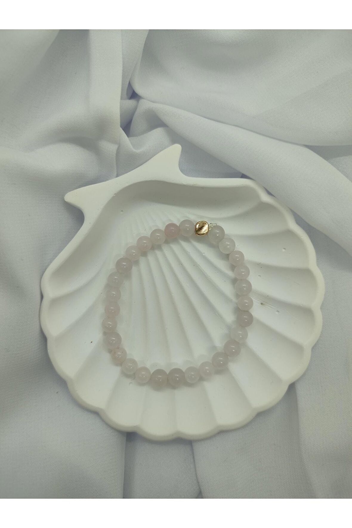 Pembe Kuvars Doğal Taş Bileklik