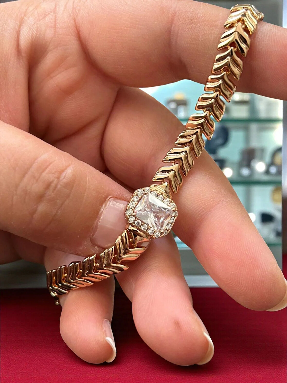Zümrüt Taş VIP Xuping Bileklik Kılçık Model