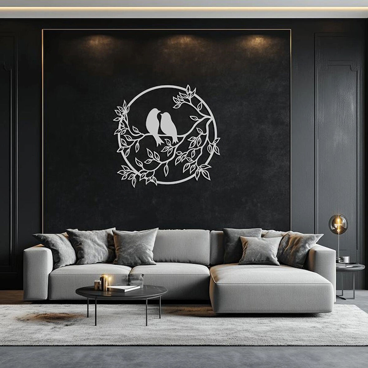 Beyaz Serçe modern Ahşap dekor tablo 