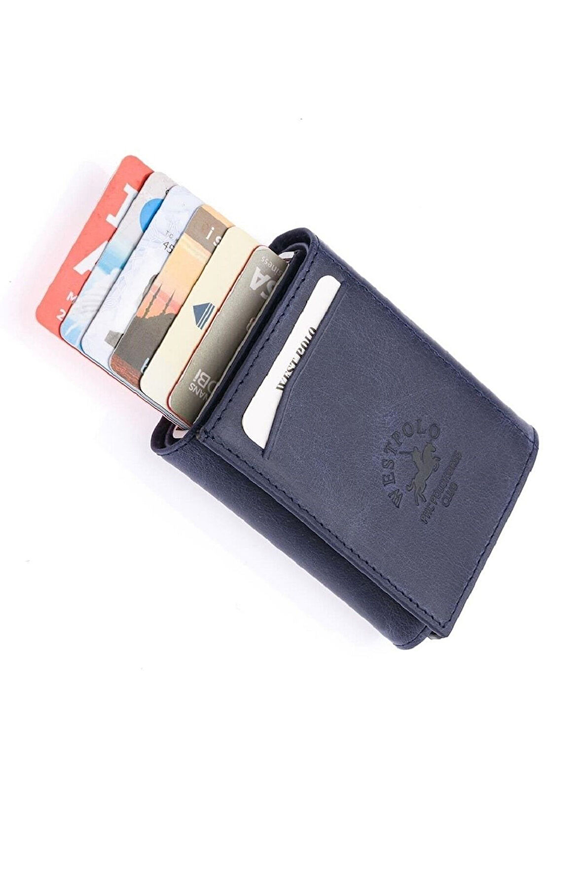Safari Bol Kartlık Bölmeli Hakiki Deri Unisex Mekanizmalı Cüzdan