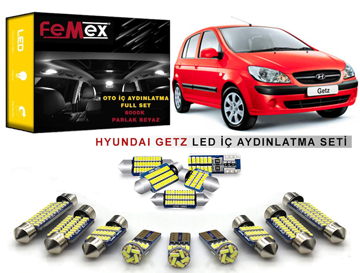 Hyundai Getz LED İç Aydınlatma Ampul Seti FEMEX Parlak Beyaz