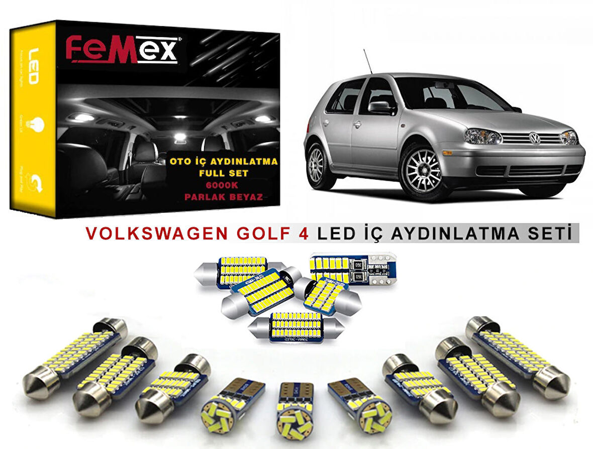 Volkswagen Golf 4 LED İç Aydınlatma Ampul Seti FEMEX Parlak Beyaz