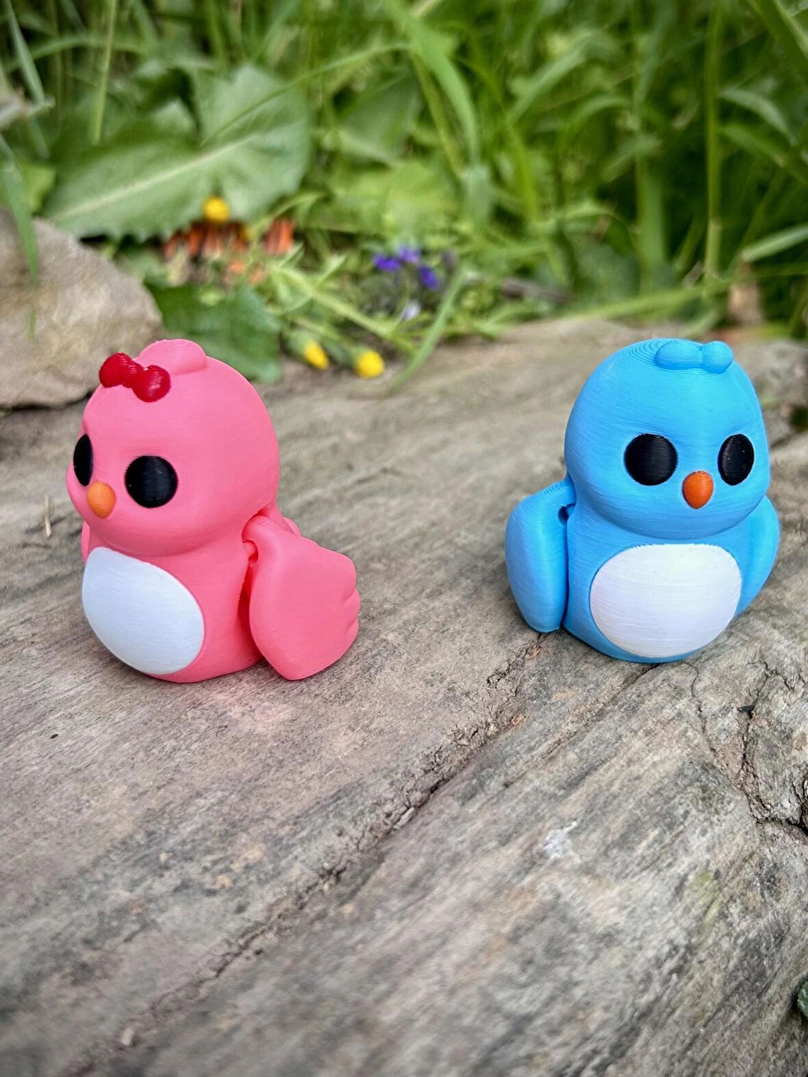 Kuş -"Sevgili Kuşlar" Aşkın ve Sadakatin Simgesi🐦💙💕 3D Hareketli Organik Oyuncak - Model Orta Boy