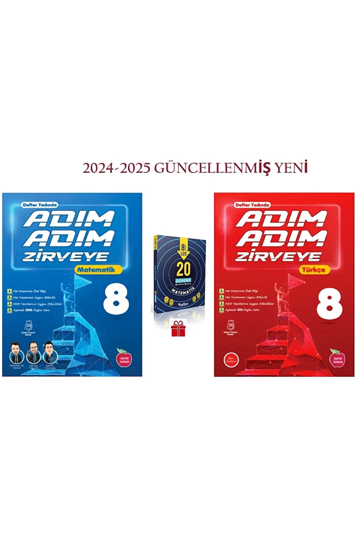 8. Sınıf Defter Tadında Adım Adım Matematik ve Türkçe Soru Bankası+Matematik Branş Deneme 2024-2025