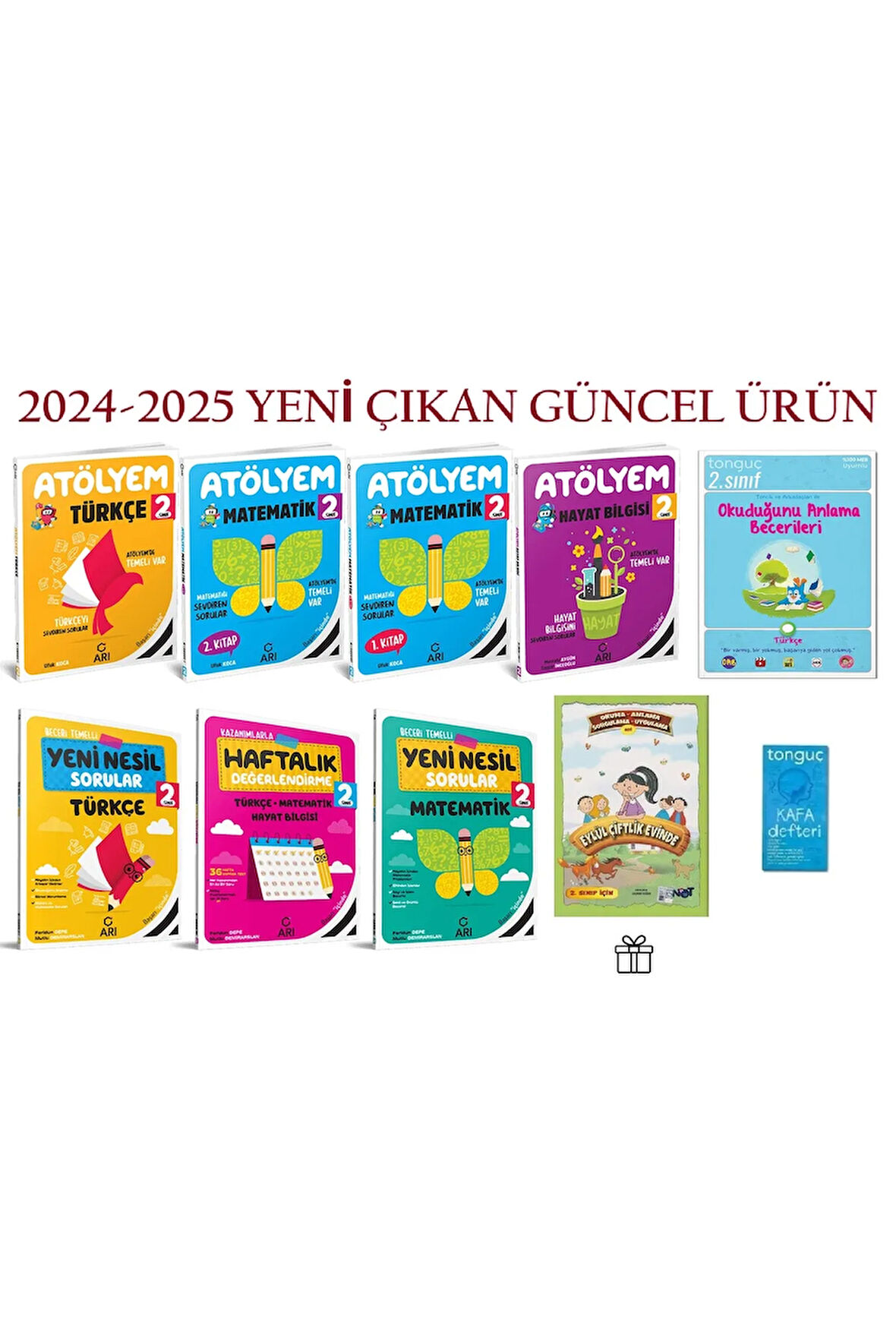 2024-2025 Müfredat Güncel 2. Sınıf Tüm Dersler Atölyem Seti Yeni Nesil + Hediye Setler