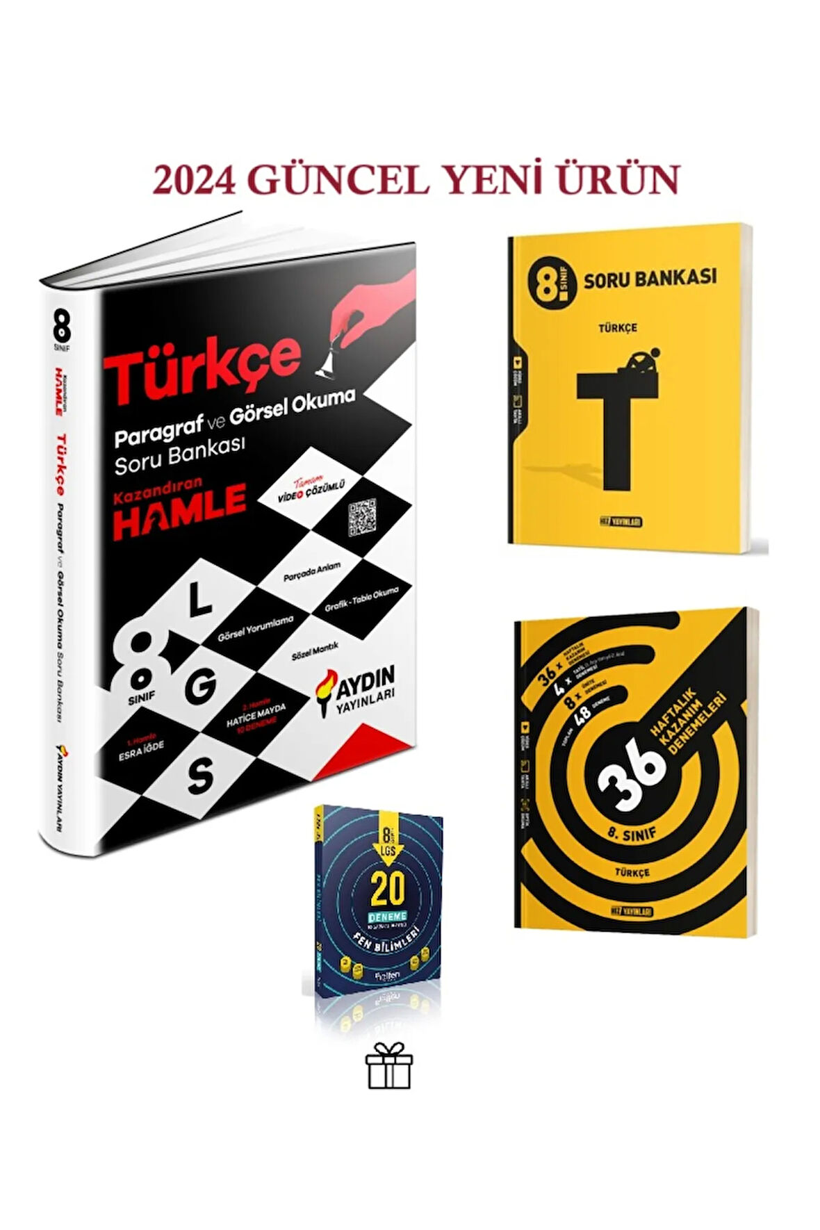 8. Sınıf Görsel Okuma ve Paragraf Soru Bankası Kazandıran Hamle + Hız Türkçe Soru Bankası ve Deneme