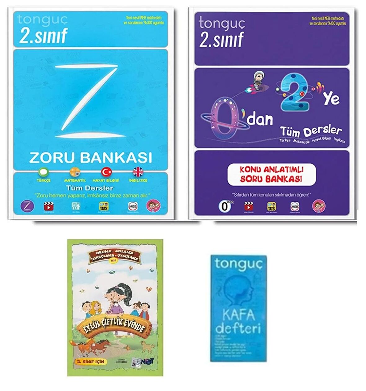 Tonguç Yayınları 2. Sınıf 0'dan 2'ye Konu Anlatımlı Soru Bankası ve Zoru Bankası Tüm Dersler İle Eylül Çiftlik Evinde