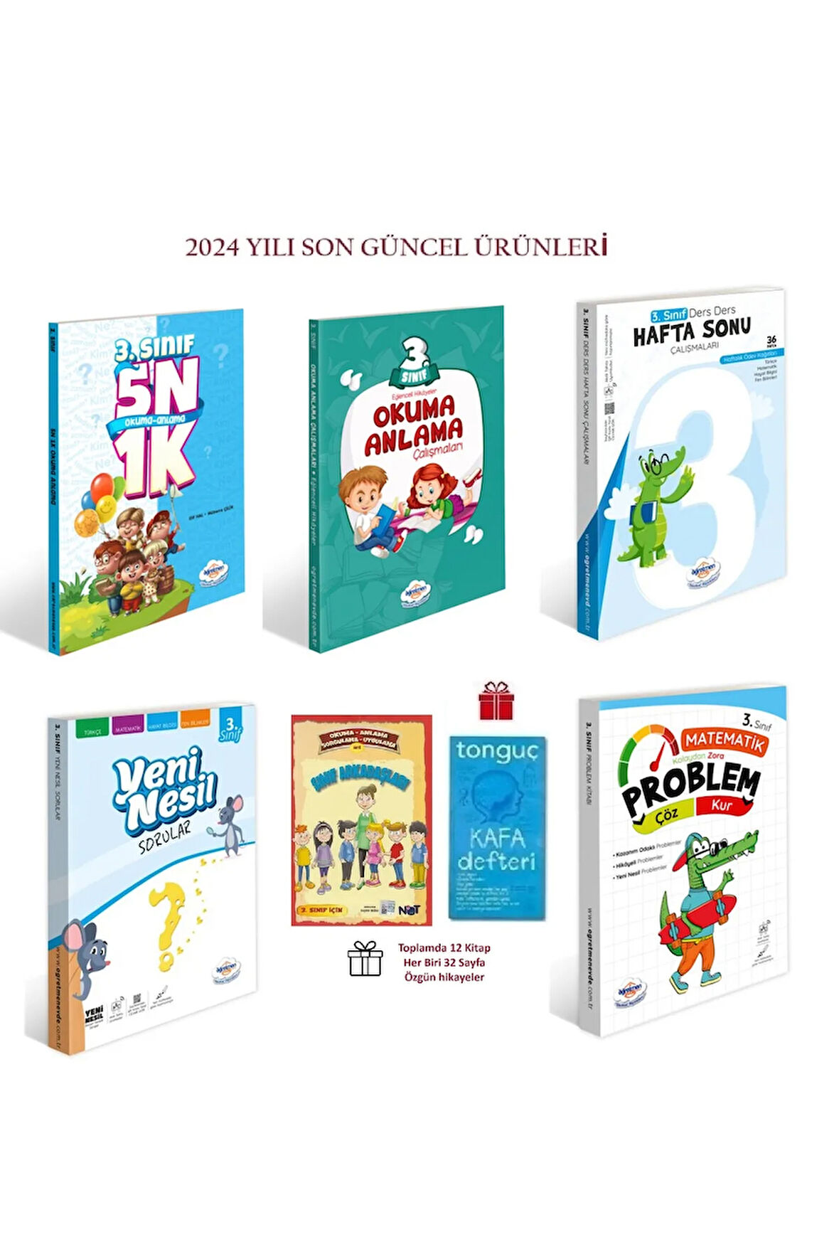3. Sınıf 5N1K Okuma Anlama Kitabı+Okuma Anlama Kitabı+Haftasonu Ç. Kitabı+Problem Çöz Kur+Yeni Nesil