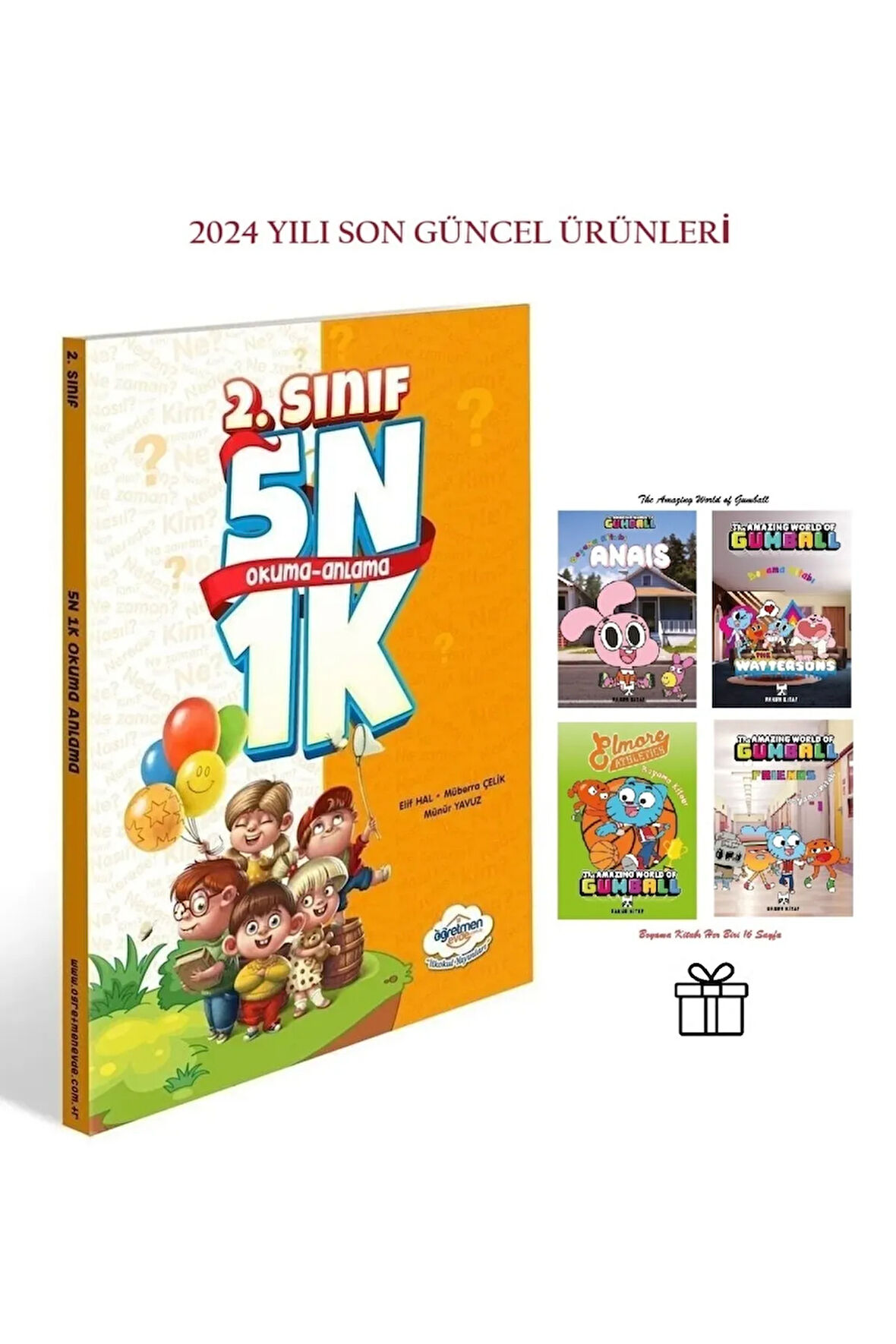 5n1k 2. Sınıf Okuma Anlama Kitabı ve Gumball Lisanslı Boyama Kitapları 2024-2025 Güncellenmiş