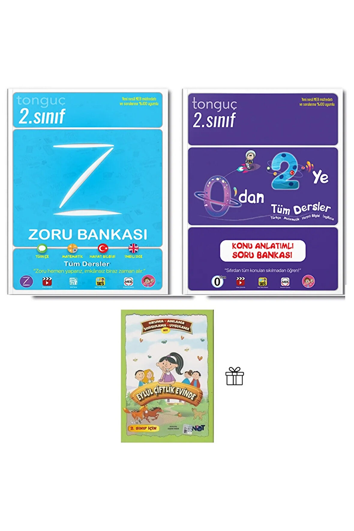 0'dan 2'ye Konu Anlatımlı Soru Bankası ve 2. Sınıf Zoru Bankası Tüm Dersler Eylül Çiftlik Evinde Hed