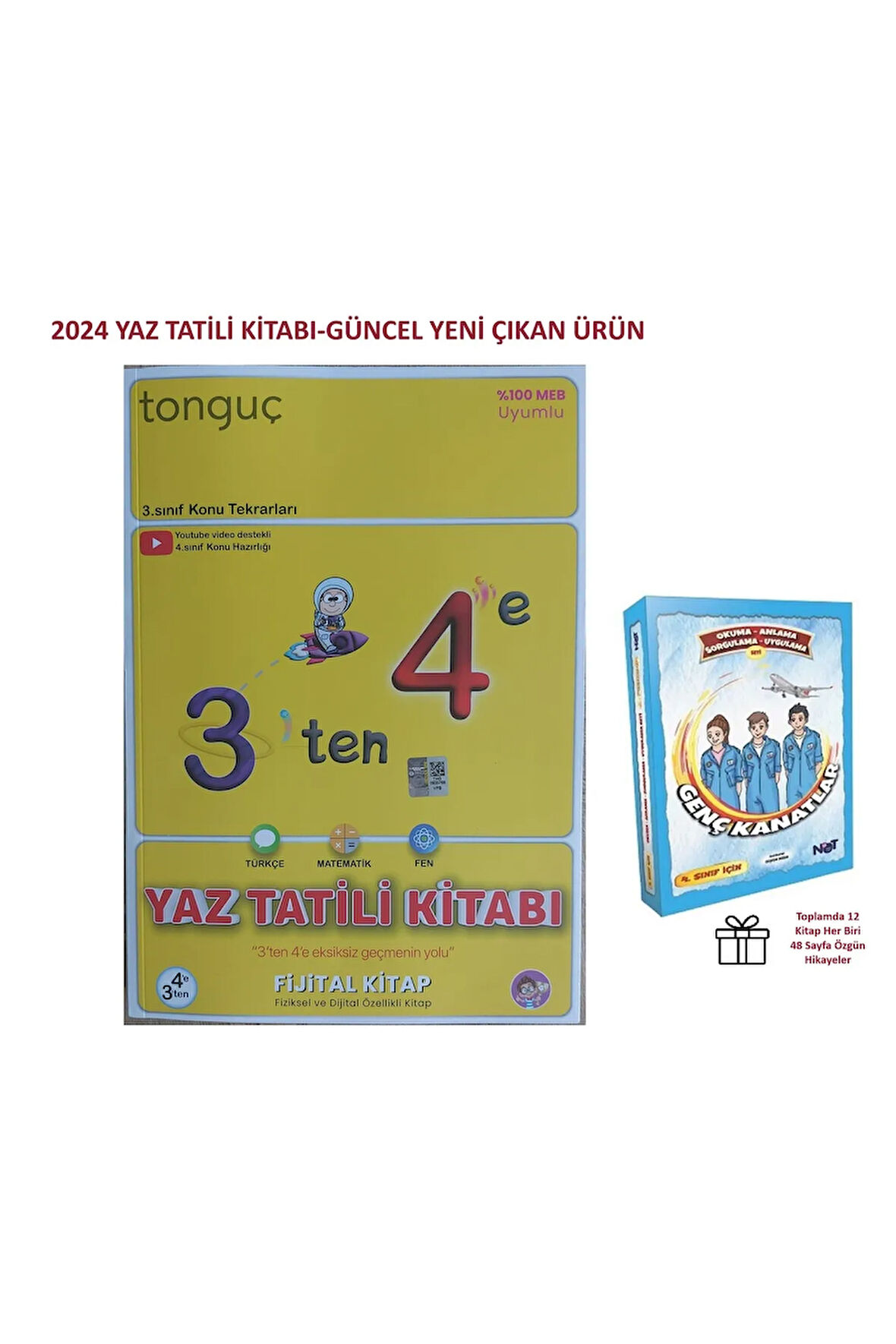 3'ten 4'e Hazırlık Kitabı (2024 Yaz Tatili Kitabı)-Binot Genç Kanatlar Hikaye Kitabımız Hediye !!!