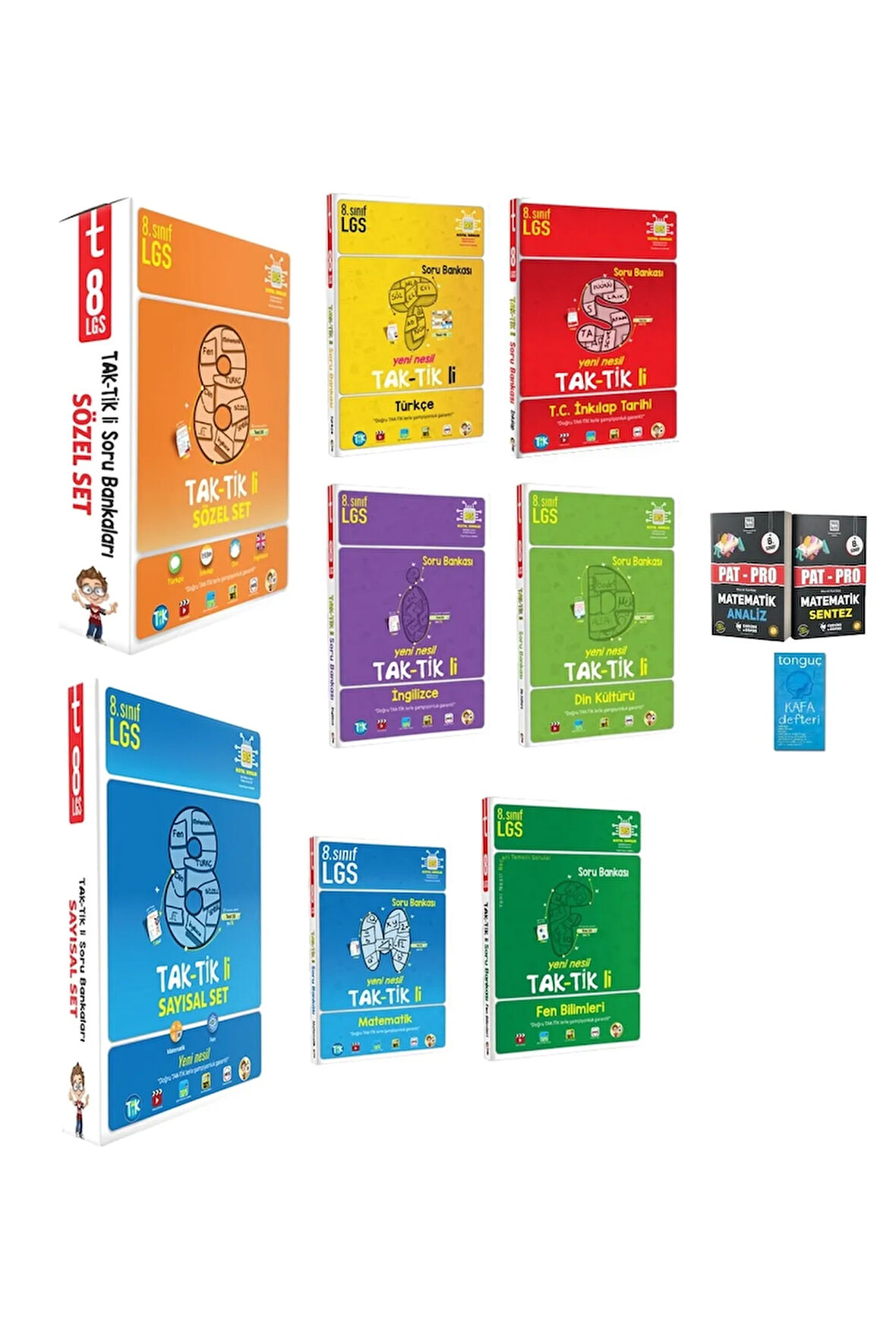 8. Sınıf Tüm Dersler Taktikli Sayısal Ve Sözel Set Ile Pat-pro Matematik S.b Ve Kafa Defteri