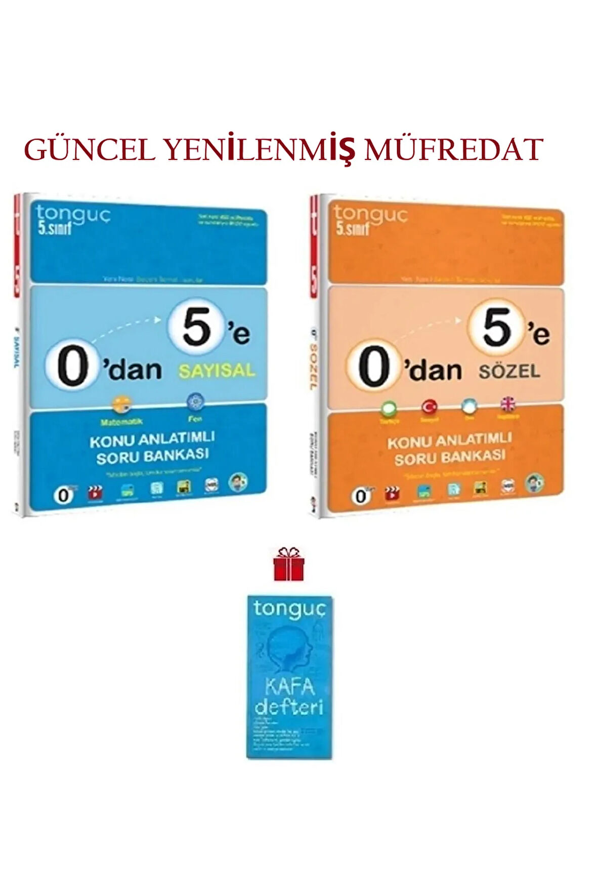 0'dan 5'e Konu Anlatımlı Sayısal Ve Sözel Soru Bankası Seti Kafa Defteri Hediye