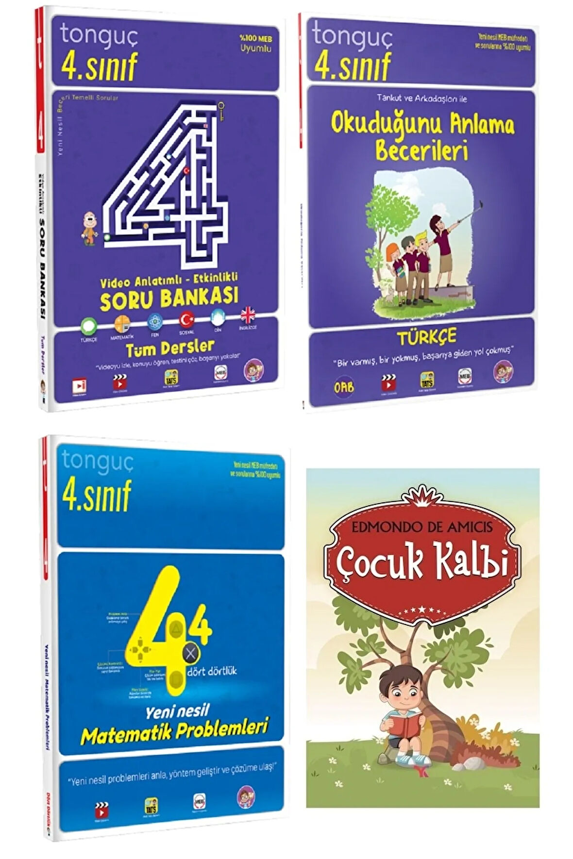 4. Sınıf Tüm Dersler Video Anlatımlı-etkinlikli Soru Bankası Türkçe-matematik Okuduğunu Anlama Seti