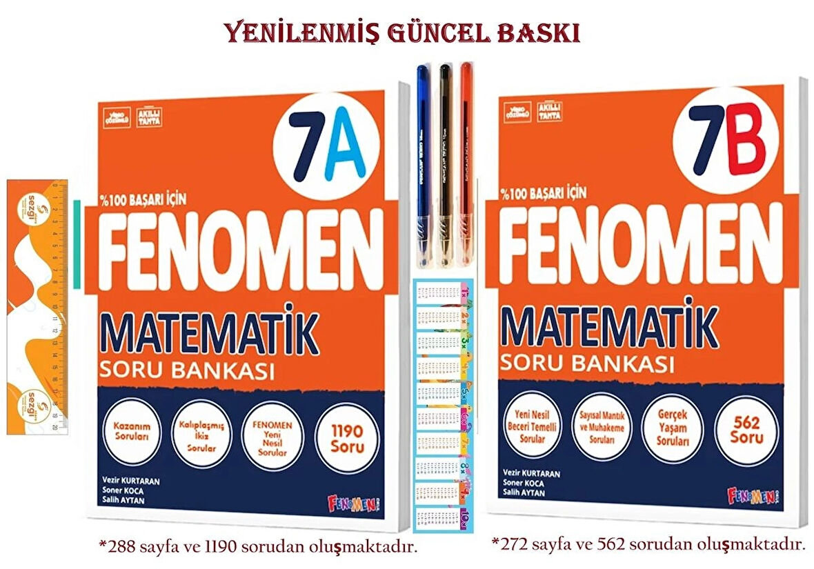 7. Sınıf Fenomen Matematik Soru Bankası (a) Ve (b) Ile Kalem