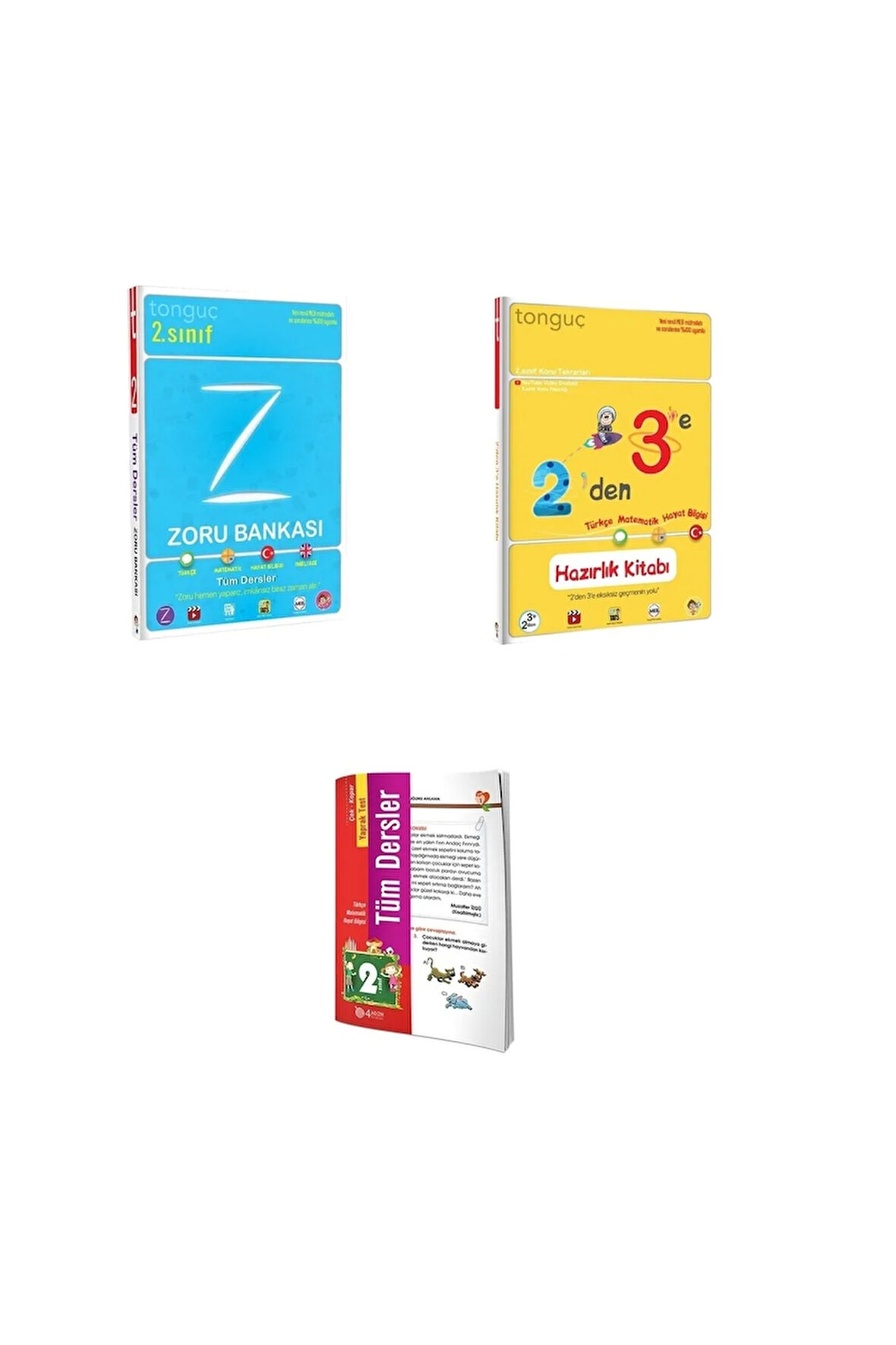2. Sınıf Zoru Bankası Tüm Dersler Ve 2'den 3'e Hazırlık Kitabı Ile Yaprak Test 3' Lü Seti