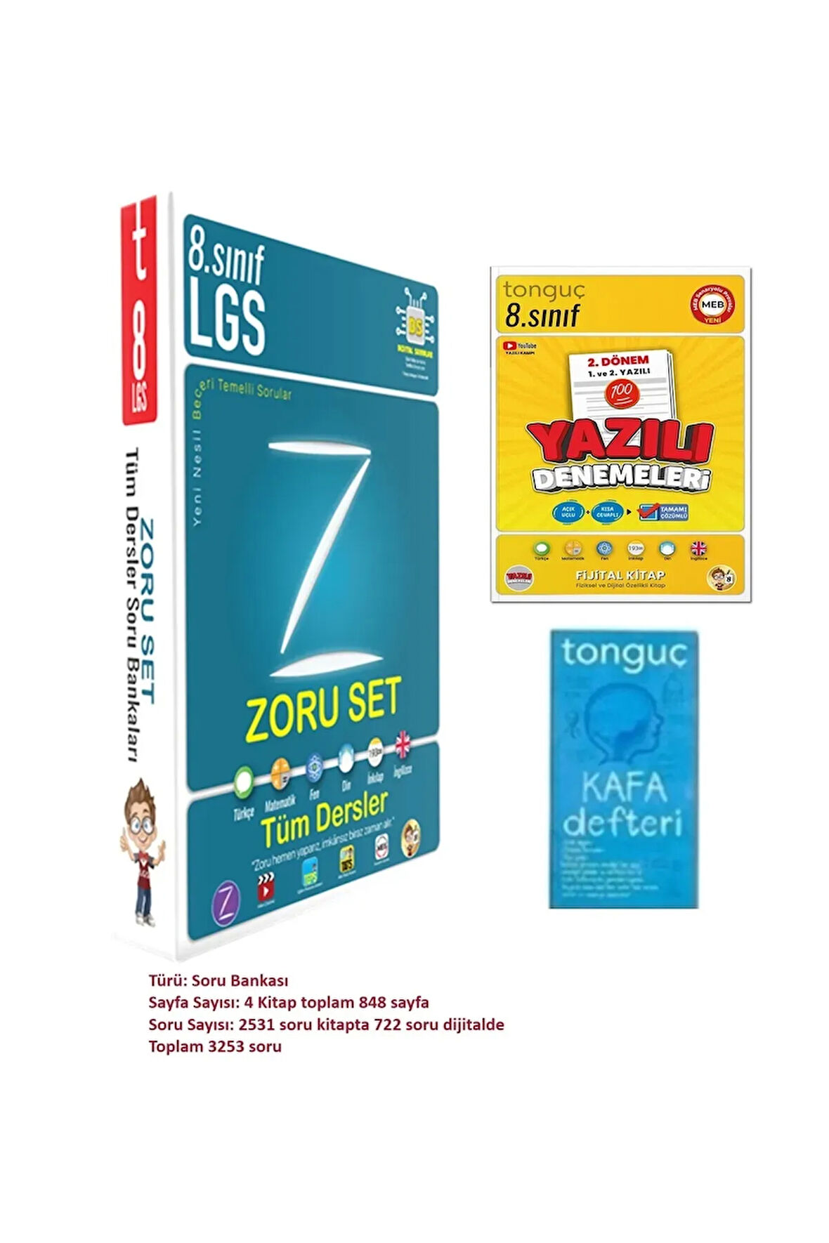 8. Sınıf Zoru Bankası Tüm Dersler Seti ve 8. Sınıf Yazılı Denemeleri 2. Dönem 1 ve 2. Yazılı+Kafa De