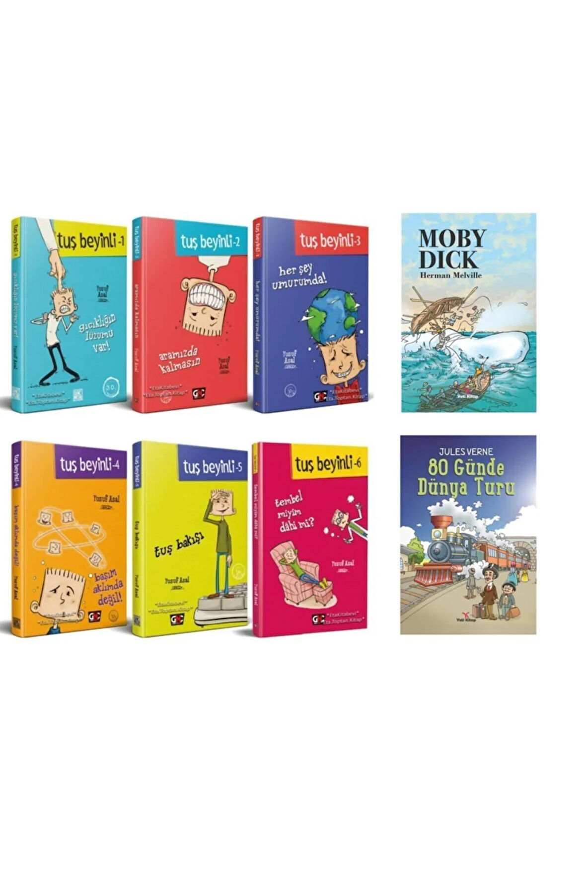 Tuş Beyinli Kitap Seti (6 Kitap) Yusuf Asal Ve Moby Dıck Ile 80 Günde Dünya Turu