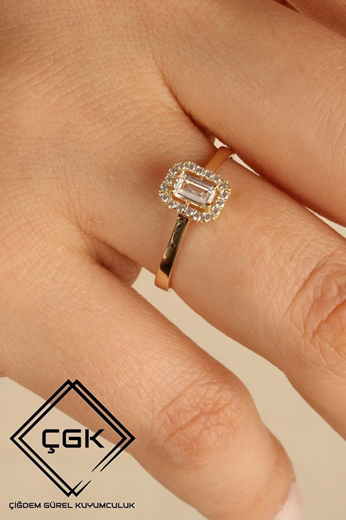 Sevgililer Gününe Özel Çıtır Baget Tektaş Altın Yüzük