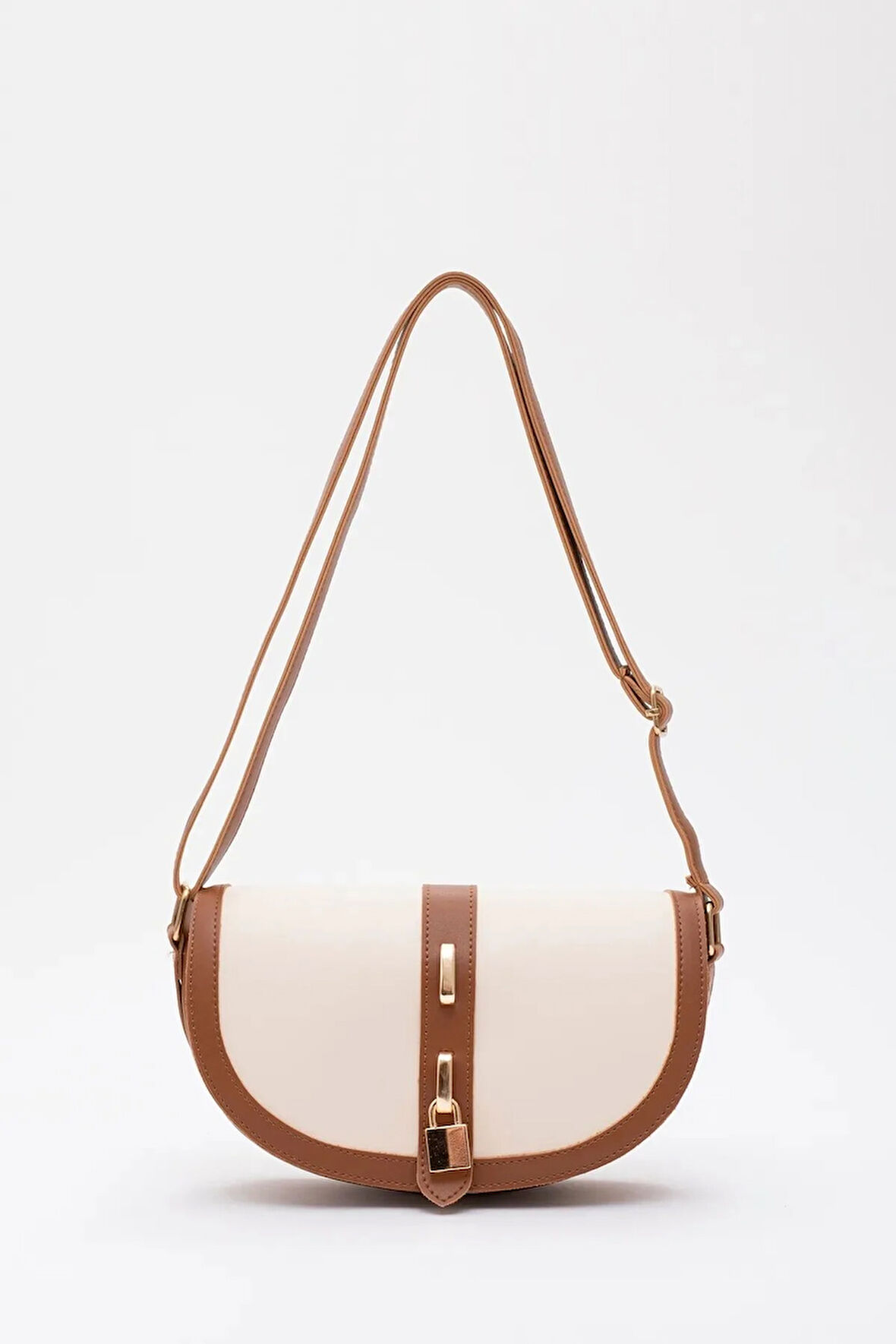 Kilit Detaylı Suni Deri Tek Bölmeli Çıtçıtlı  Şık  ve Ergonomik Kol ve Omuz Çantası Zarif