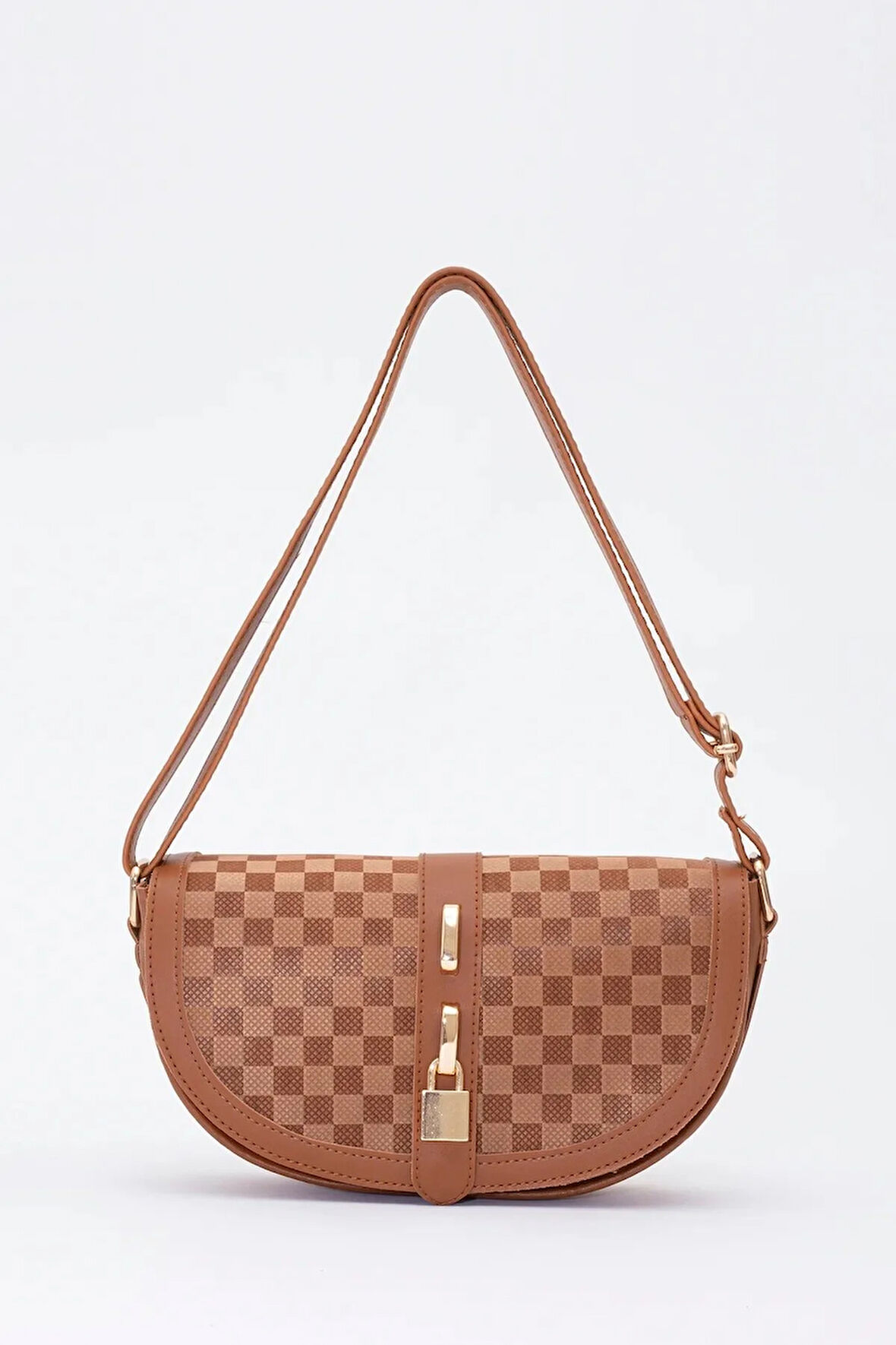 Kilit Detaylı Suni Deri Tek Bölmeli Çıtçıtlı  Şık  ve Ergonomik Kol ve Omuz Çantası Zarif